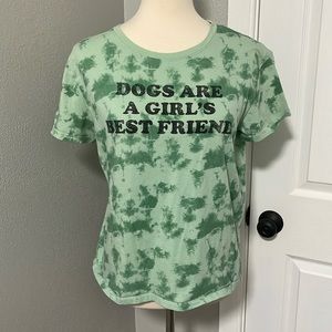 Modern Lux Tie Dye “Dogs Are A Girl’s Best Friend” Short Sleeve Tee Shirt